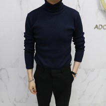 아도르클래식 6컬러 면 스판 코듀로이 터틀넥 목폴라 니트 긴팔 티셔츠