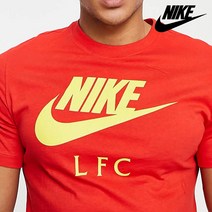 나이키 풋볼 리버풀 LFC 빅 프린팅 반팔 티셔츠 레드 남성 라운드넥