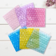 악세사리 포장 하트 뽁뽁이 컬러 에어캡 비닐 완충제 포장 부자재, 10x10 옐로