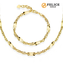 [펠리체골드] 18K 스윗트윈 목걸이+팔찌 세트