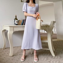코코블랑 / 스퀘어넥 퍼프 롱원피스