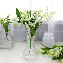 지피식물 그린테리어 고급조화 부케 은방울꽃 부쉬, 화이트