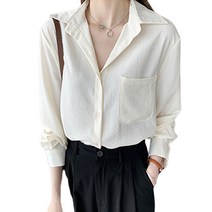 러블로어 멜랑 소프트 원포켓 무지블라우스