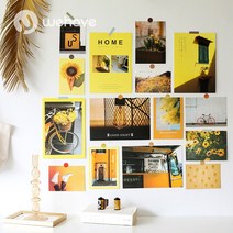 WEHAVE 인테리어 그림엽서 포토 사진 도시 일러스트 캘리그라피 영화 고흐 마티스 모네 피카소 명화 소품 세트, 컬러테마엽서-옐로우, 1세트