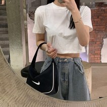 여성 반팔티 티셔츠 슬림 핏 반소매 여자반팔티셔츠 크롭 T 스퀘어 넥 인박카002
