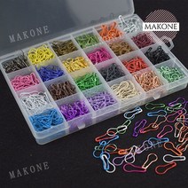 Makone 상표등록 컬러 클립 패션 옷핀 미니 바늘 의류핀, 15칸15색[750매]