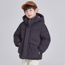 스파오키즈 후드 숏 푸퍼 아동 주니어 숏 패딩 점퍼_블랙 NC유성점
