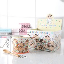 짱구 머그컵 선물세트 짱구는못말려 캐릭터 굿즈 머그잔 유리컵 귀여운컵 예쁜컵 가벼운선물, 짱구 머그컵 유리컵 귀여운컵 가벼운선물 G