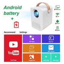 스마트빔 소형 프로젝터 1080P 풀 Hd 안드로이드 와이파이 미니 가정용 ET30 극장 4K 비머 휴대용 Led 스마트 폰 PR45201, 04 android battery_01 EU 플러그