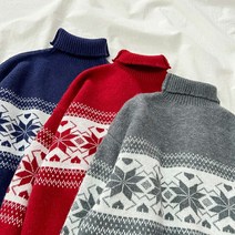 리앤델 눈꽃 목폴라 겨울 니트