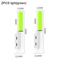 2자 어항 라이트 조명 전자로드 플로트 스틱 LED 이동식 CR425 3.6V 배터리 USB 충전기 방수 야간 발광 램프 낚시 태클, [03] 2PCS green lamps