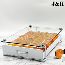 제이앤케이 돌체구스토 캡슐보관함 호환용 강화유리 서랍형 36구 B형 화이트 홀더 거치대 디스펜서