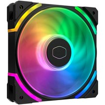 Cooler Master MasterFan SF120M ARGB 프리미엄 스퀘어 프레임 팬 ARGB 3핀 18개의 독립 LED PWM 제어 인터링크 팬 블레이드 산업용 소재, SF120M ARGB_120mm