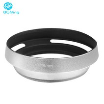 셀프촬영 브이로그 BGNing 알루미늄 실버 렌즈 사선 커버 라이카 SLR 카메라용 내부 스레드 후드 37mm 40.5mm 43mm 46mm 49mm 52mm 55mm 58mm, [01] 49mm