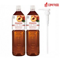 대상 로즈버드 복숭아 아이스티 시럽 1.47L 2개 + 시럽펌프, 단품