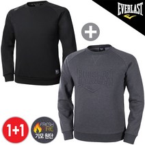 에버라스트 남녀공용 남성용 트레이닝복 운동복 기모 맨투맨+CVC 맨투맨 E-209UMG+E-204UBK 맨투맨 스포츠 상의 2종 세트