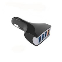 퀵차지 4포트 차량용 소켓/ 차량용 USB 소켓충전기/3.0 4포트 차량용 소켓, NX-380(블랙)