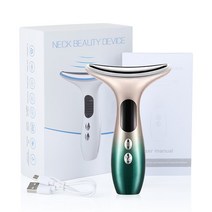 넥크림 목주름패치 목 얼굴 마사지기 주름 방지 리프팅 3 색 Led 광자 치료 피부 타이트닝 이중턱 감소 뷰티 장치 스킨 케어, [04] green, 한개옵션1
