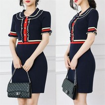 더클로 여자 카라 단추 프릴 정장 오피스 마린룩 미디원피스 OPS2470