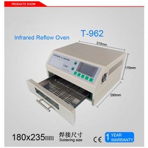 T-962 110V/220V 데스크탑 리플 로우 오븐 적외선 IC 히터 납땜 기계 800W T962 BGA SMD SMT 재 작업 180x235mm, 220V