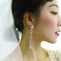 프랑 웨딩 드레스 셀프 촬영 파티 돌잔치 스튜디오 본식 드롭 귀걸이