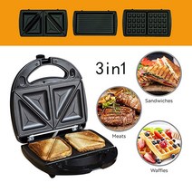 와플후라이팬 가벼운 아침 샌드위치 메이커 와플 토스트 샌드위치 메이커 waffle3in1 누룽지기계, 파니니 머신｜소카니 kj-105
