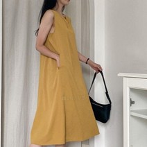 옷자락 [옷자락] 여자 여름 임부복 바캉스 휴가 민소매 나시 롱원피스