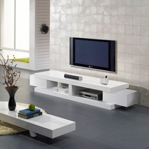 은목 75T 하이그로시도장 1500 확장형거실장 티비다이, 색상:화이트