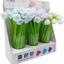 색이변하는 장미중성펜 변색 실리콘 볼펜 신기한볼펜 볼펜선물, 변색장미중성펜
