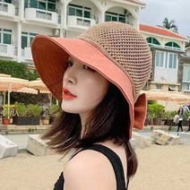 여름 여성 양동이 모자 Foldable 분지 들어 갔어 활 중공 바느질 파나마 야외 자외선 보호 태양