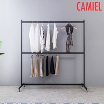 제이스 국산철제 1500 2단 이동식 행거YP_QW0084, 블랙