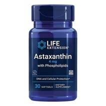 라이프익스텐션 Astaxanthin 인지질 4mg - 눈과 건강 + 대사 및 염증 반응 지원 글루텐 없음 유전자 변형 성분 30 소프트젤