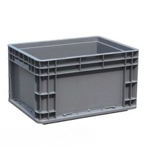 농업용 콘티박스 회색 플라스틱운반상자 정리바구니, 블루 플랫 커버, 600x400x340 그레이, 1개