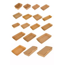 종이트레이 종이도시락 갈색 크라프트 종합 소량판매, 100개, 1개