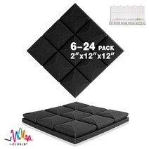 방음재 흡음재 방음스펀지 어쿠스틱 스튜디오 폼 버섯 웨지 타일 방음 벽 패널 고밀도 피스, 6.Black - High Density-24 Pcs