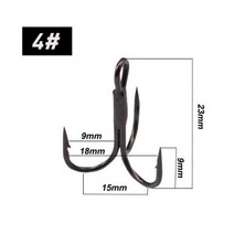 ESFISHING슈퍼 샤프 트리플 낚시 후크 12 개 낚시 후크 탄소강 가시 물고기 후크 바다 태클 액세서리 상자 포함, No 4 12pcs