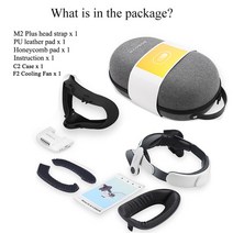 BOBOVR-M2 플러스 헤드 스트랩 오큘러스 퀘스트 2 용 편안함 향상 페이셜 스트레스 감소 엘리트 교체용, CHINA, With C2 F2