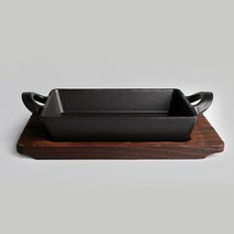 무쇠 직사각 주물팬 콘치즈 철판, 소 16cm