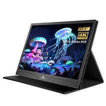 NexiGo 4K 휴대용 모니터 17.3인치 400니트 FreeSync 100% 어도비 RGB HDR IPS 디스플레이 OTG 확장 기능이 있는 듀얼 스피커 아이 케어 스, 17.3 Inch