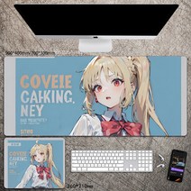 대형 마우스패드 게이밍장패드 애니메이션 봇치 더 록 캐릭터 결속밴드 이지치니지카 키타이쿠요 야마다료 고토히토리 무늬 노슬립 테이블매트 사무실/기숙사 컴퓨터키보드용품 선물용, 봇치 더 록_12, 700*300*3mm