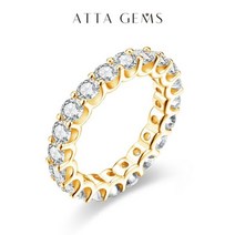 ATTAGEMS-신제품 라운드 컷 3.5mm 모이사나이트 반지 D 컬러 VVS1 순결 다이아몬드 약혼 18K 여성용 리얼 골드 웨딩 밴드