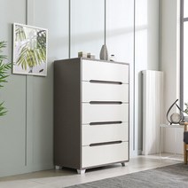 [장인가구] 하비비 그레이 800 5단 서랍장, 색상:그레이화이트