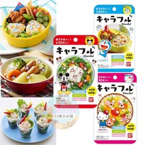캐릭터 토핑 도시락 토핑 건조 어묵 캬라후루 7종 캐릭터칩, 꽃무늬