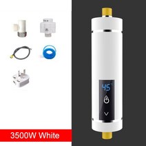 전기순간오수기미니온수기 휴대용온수기 3500/5500W 전기 수도꼭지 히터 순간 탱크리스 급수 샤워 미니 주, 01 Whie 3500W