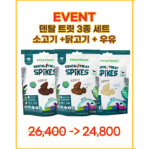 네추라너리쉬 트리트릭스 덴탈트릿 리필 32p 소고기맛 닭고기맛 우유맛 네츄라너리쉬 트릿트릭, 트릿트릭 소고기 맛, 1개