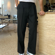 무신사핏 투턱 세미 와이드 슬랙스