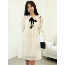 여름 휴가룩 토트 레이스 여신 리본 원피스 미디원피스