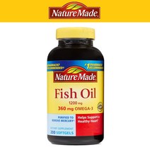 네이처메이드 Nature made fish oil 1200mg 200 softgels 피쉬오일 200정, 1병