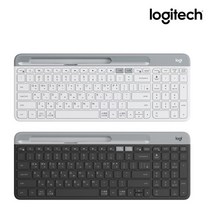 로지텍코리아 [정품] K580 무선 블루투스 키보드 2가지 색상 한글각인 자판 + 스마트폰 거치대 증정, 퓨어 화이트+스마트폰 거치대