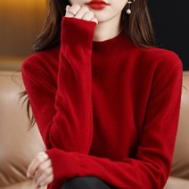 미드 반폴라 캐시미어스웨터 여성 두꺼운 이너 풀오버 후드 양털니트 겨울 가을 타입